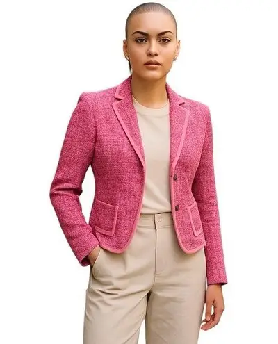 Tahari NEW BRIGHT PINK CROPPED BLAZER JACKET 2