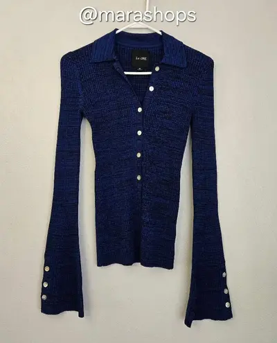 Le Ore Rimini Collared Cardigan Blue Size XS