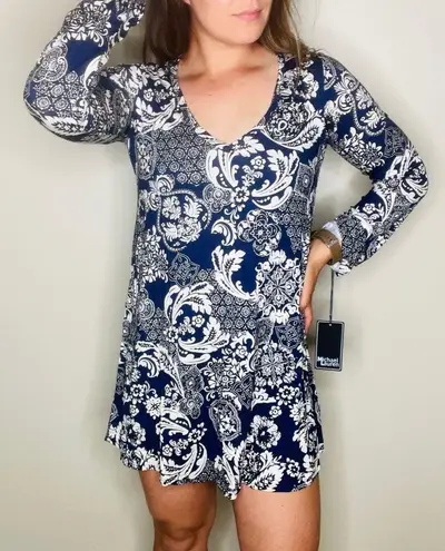 Michael Lauren Kyle Long Sleeve Mini Dress