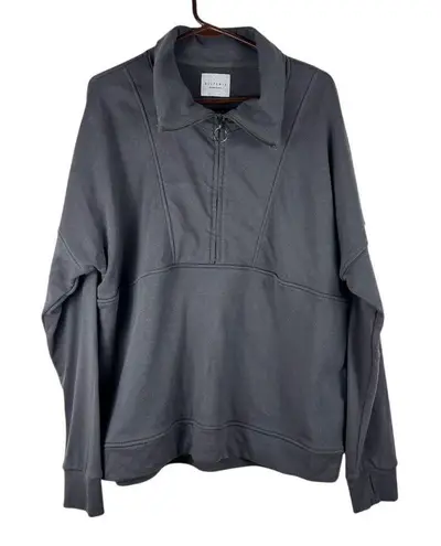 Allfenix Women's XL Sweater Dark Gray Charcoal Pullover Quarter Zip Sweatshirt