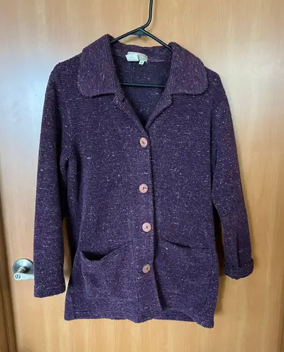 The Territory Ahead Vintage Purple Chunky Sweater Cardigan