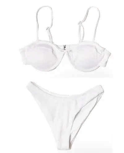Ragstock White rubbed underwire bikini set