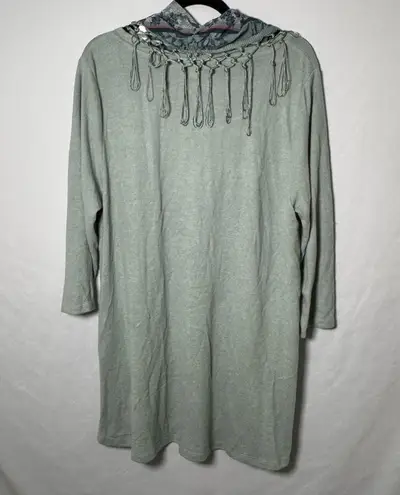 Women's World Unity nice Olive Green Top with detachable scarf sz XL