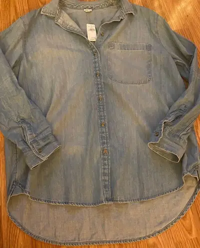 Aerie Button Down Denim Shirt Size Small