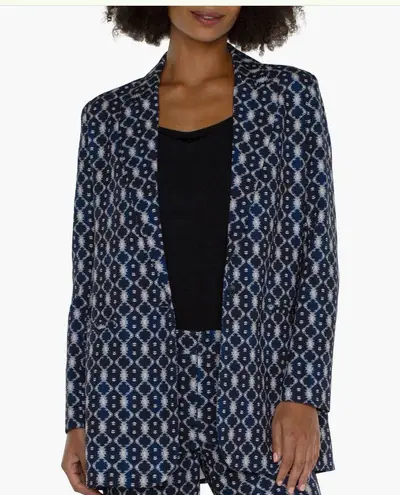Liverpool NWT X Nordstrom One-Button Boyfriend Fit Blazer Color Navy Batik