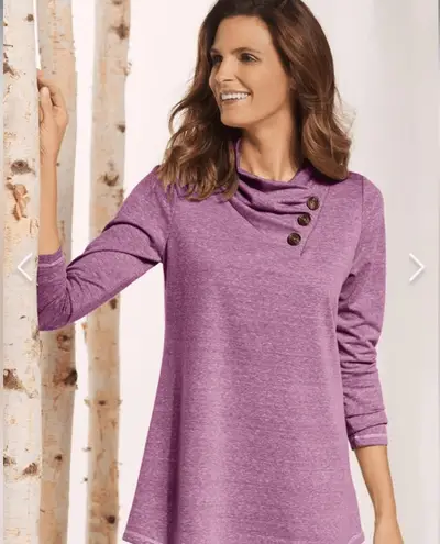 Soft Surroundings New Womens Long-Sleeve Cowl Neck Cabin Core Sweater Small