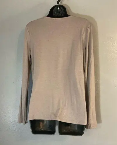 White Crow Gray Criss Cross Neck Long Sleeve Top