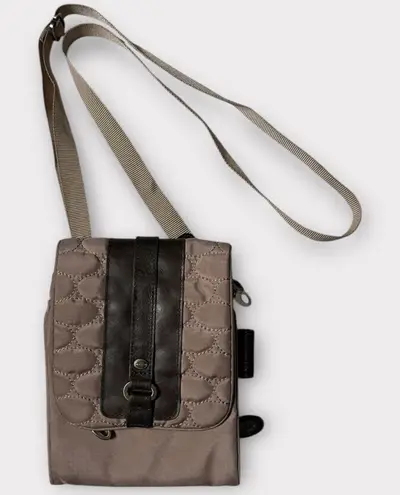 Mosey Life By Baggallini Caster Quilted Crossbody Bag Nylon Organizer Purse Brown