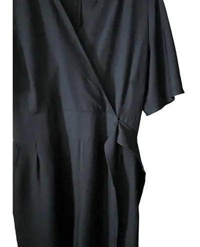 Kiyonna Blue Peasant Jumper Womens Size Large Short Sleeve V Neck Back Zip NEW