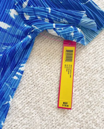 Catherine Malandrino $139 Tropical Accordian Textures Front Knot Dina Dress