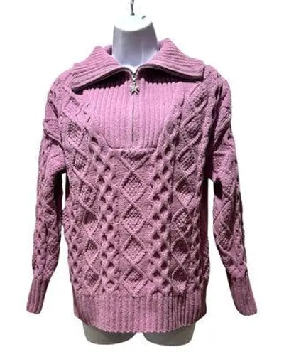 Hazel Moon Pink Cable Knit Half