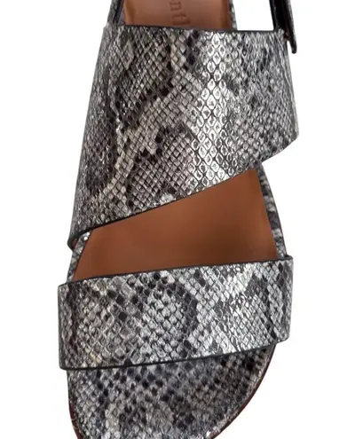 Gentle Souls NEW Leather Lavern Sandals Pewter Snake Snakeskin Size 8