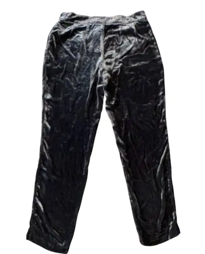 Elevenses Anthropologie Chic Velvet Ankle Trouser Pants in Grey Size 6