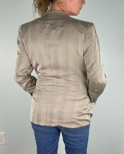 Giorgio Armani Blazer Jacket Triple Breasted Long Line Gruppo GFT Silk Size 10