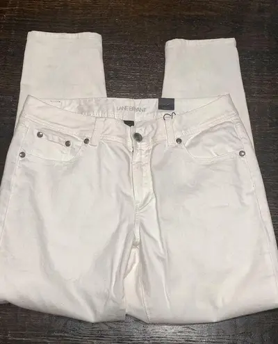 Lane Bryant  Slim White Denim Jean Size 18