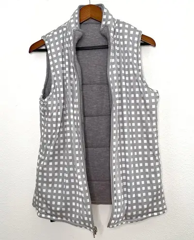 Hard Rock Cafe Hard Rock Hide n Chic reversible quilted women gray vest sweater size L NWT