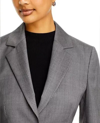 Hugo Boss Jabielle Pinstripe Wool Double Breasted Blazer Gray. Womens size 4
