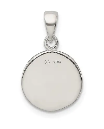 Sterling Silver Glitter Enamel Letter P Initial Circle Pendant