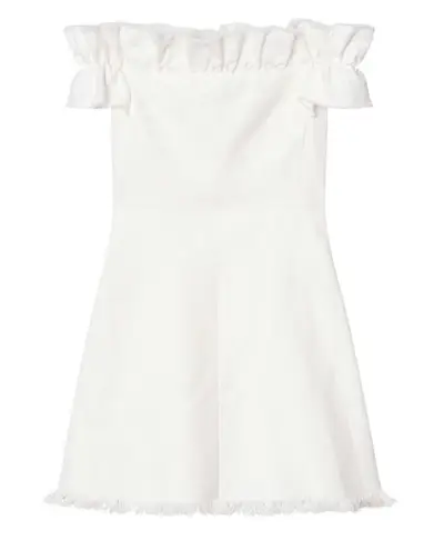 Rebecca Taylor White Off Shoulder Dress - Ruffle