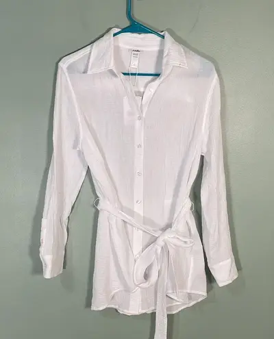 ANDIE  The Corvo Button Up Top CoverUp White size S NWT