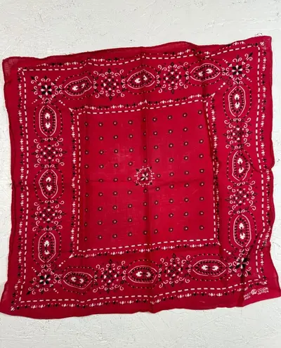 Red Paisley Bandana Scarf 100% Cotton Fast Color Square Headband Accessory