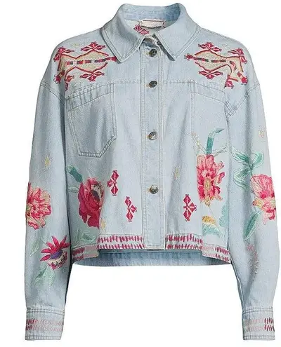 Johnny Was Talulla heavily embroidered Denim Jacket NWT