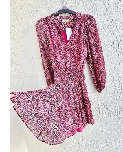 A.L.C Sari Silk Floral Long Sleeve V