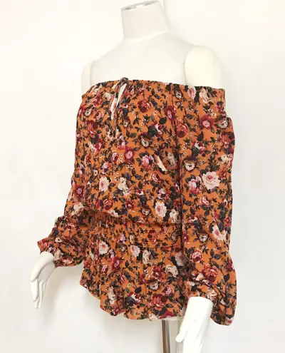 Honey Punch Floral Off Shoulder Boho Gypsy Romper