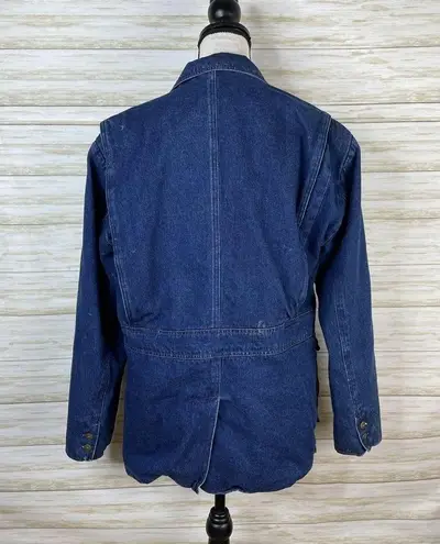 Vintage Le Tigre Distressed Denim Jean Utility Preppy Blazer Size M