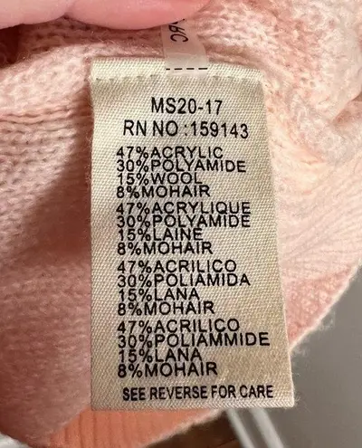 FRNCH Paris V-Neck Pointelle Cardigan Pink Pearl