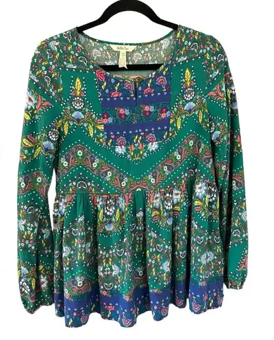 Matilda Jane Make Believe Evergreen Floral Peasant Boho Top Size S