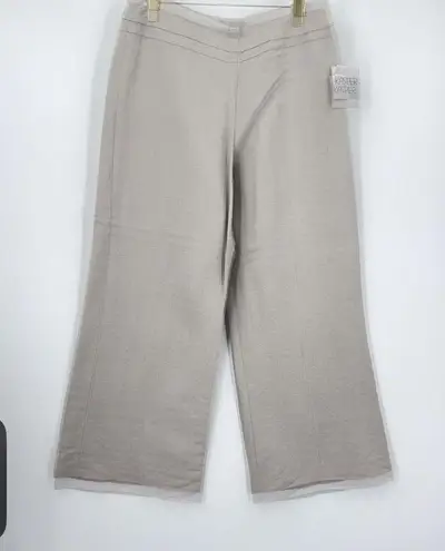 Kasper  Womens Wide Leg Pants in Beige Size 6 NWT