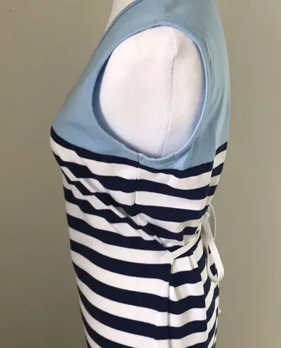 Denim & Co. Blue/White Striped Maxi Dress sz XS Blue