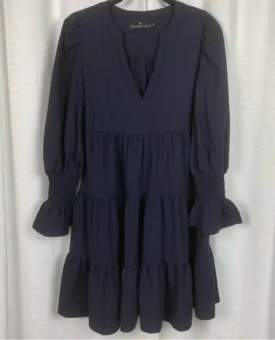 Pomander Place Tuckernuck Navy Blue Tiered Mini Kenzo Dress Sz.XS