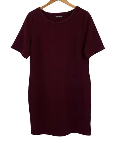 Mario Serrani Aubergine Micro Rib Knit Shift Dress Size Large