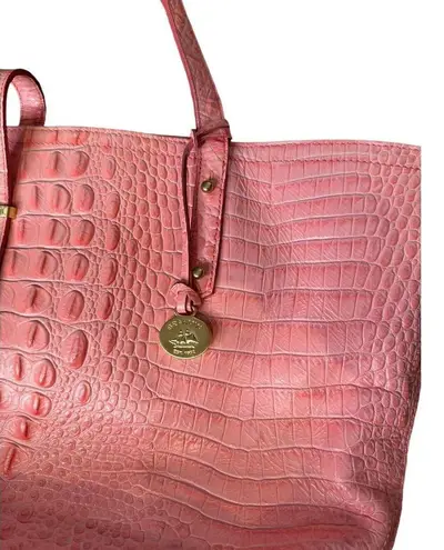 Brahmin  Women's Bag All Day Tote Croc Embossing Melbourne Genuine Leather Pink