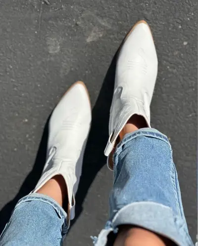 Soda White High Top Stitched Cowboy Boots