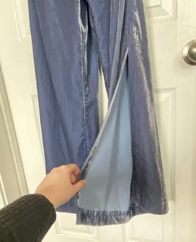 Anthropologie  The Femme Velvet Jumpsuit in Blue Size 0 Elegant Classy - Image 6