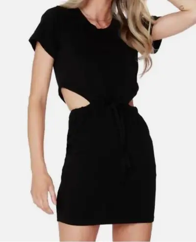 Bobi Revolve Cutout Detail Short Sleeves Mini Dress - basil green size Small