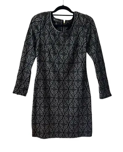 INC International Concepts Black Gray Patterned Knee Length Sheath Dress Size M Size M