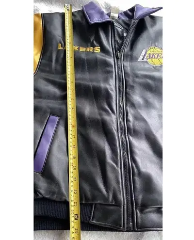 Nba Vintage Los Angeles Lakers Leather Jacket Women’s Sz XL Logo Athletic RARE