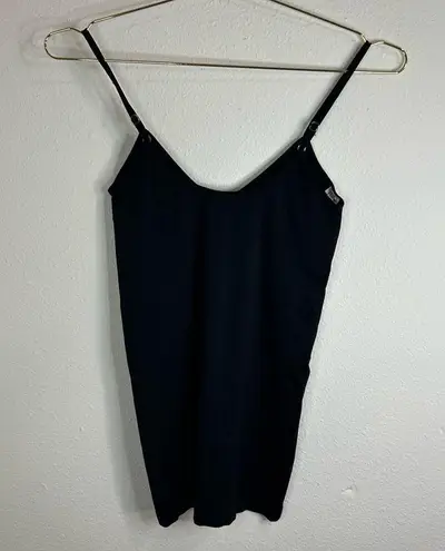 Tanco Black Slip Dress One Size Stretch Cami Adjustable Strap Bodycon Layer