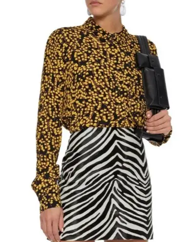 Ganni Floral Printed Crepe Button Down Size 36, US 4