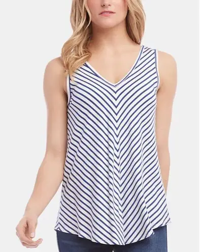 Karen Kane White/Blue Striped Soft Tank Top NEW Size SMALL