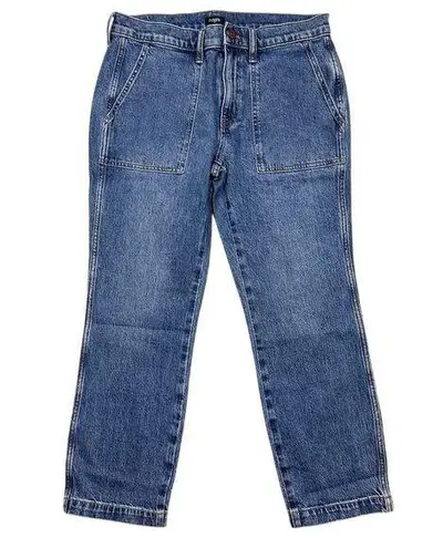 NWT J. Crew Factory Women's Utility Ankle Crop Jeans Size 28 Blue Patch Pockets