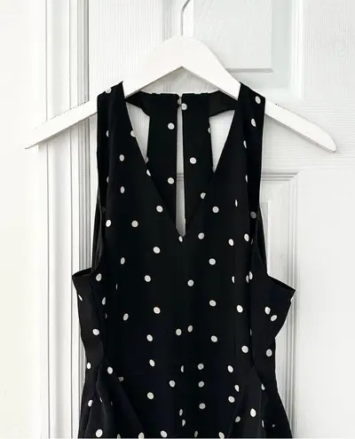 Ann Taylor  Black White Polka Dot Racerback Tie Waist Pants Jumpsuit 6