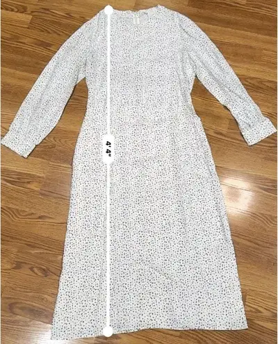 Goop G. Label White CITRINE PRINTED long sleeve midi DRESS size 12