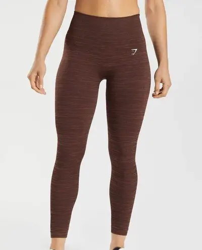 Gymshark Adapt Marl Seamless Leggings Size small, archive brown/cherry brown NWT