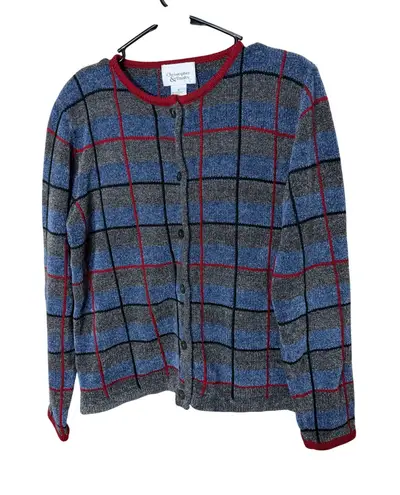 Christopher & Banks Vintage  Womens Cardigan Sweater Blue Gray Button Up Size M - Image 1
