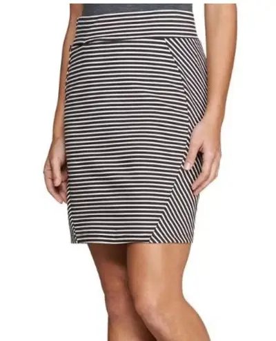 Toad & Co Striped Transita Pencil Skirt Falcon Thin Stripe UPF 50+ Size XL Brown